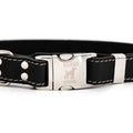 Bestseller Quick-Release Midnight Black Leather Dog Collar with Metal Buckle