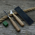 3-Piece Wood Carving Tool Set with Leather Strop