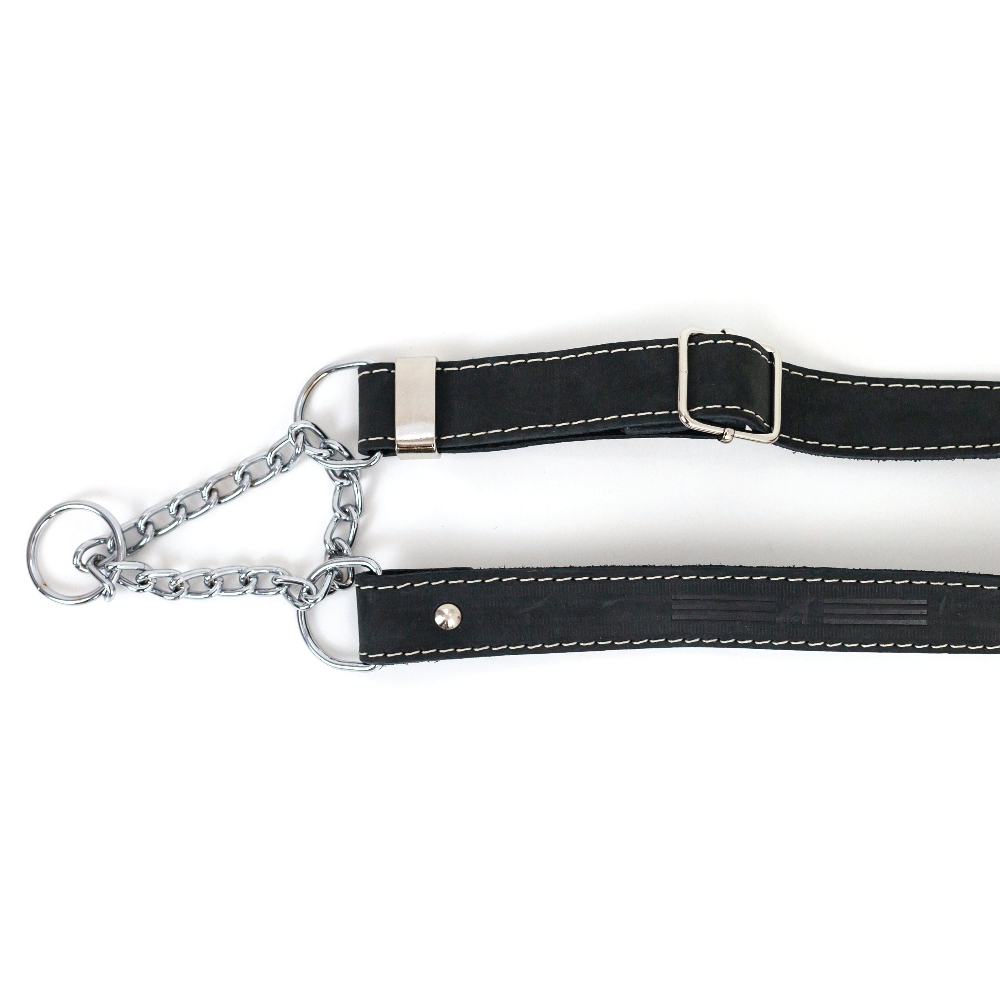 Martingale Midnight Black Leather Dog Collar